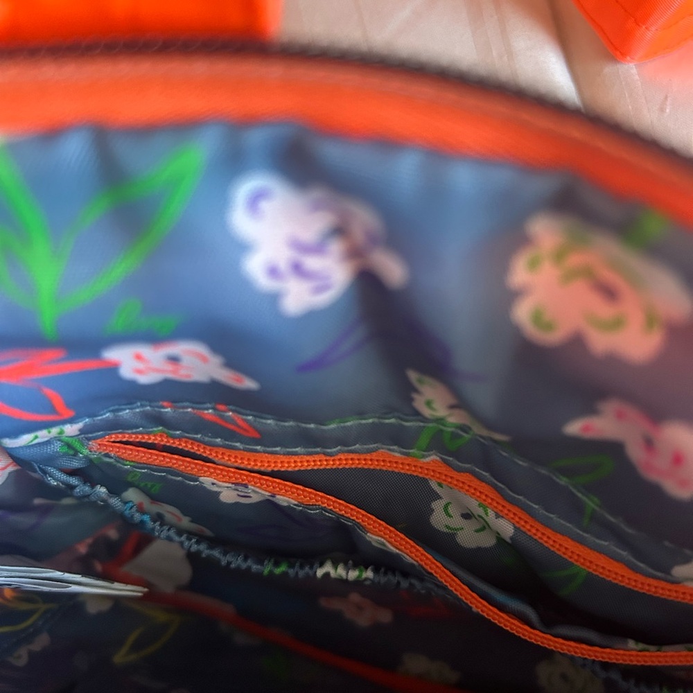 Lug Quilted Crossbody Bag in Bright Orange. - Picture 3 of 4